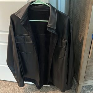 Women’s black faux leather jacket